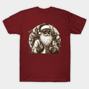 Backpacker Steampunk Santa T-Shirt